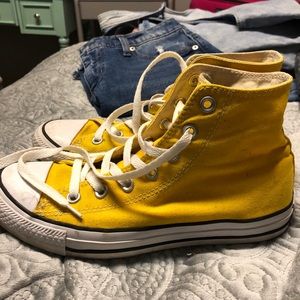 Yellow Converse High Top Size 8
